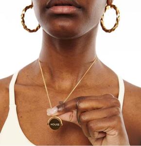 Collar con Colgante Giratorio de Moneda con Grabado Personalizado de <span class=keywords><strong>Blessed</strong></span> Disco House, para Aliviar el Estrés, Chapado en Oro, Joyería de Acero Inoxidable - Product Image 6