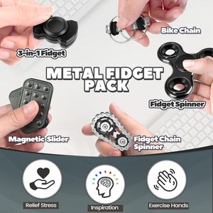Handheld Focus Tools Metal Fidget Assortment Magnetic <b>Sliding</b> Mechanism Rotating Spinner Desk Sensory Relief Eco-Friendly Unisex - Product Image 3
