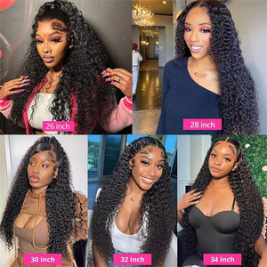 Proveedor de pelucas de cabello humano con encaje frontal de onda de agua 12A, pelucas rizadas frontales negras naturales de cabello crudo brasileño virgen para mujeres negras - Product Image 5