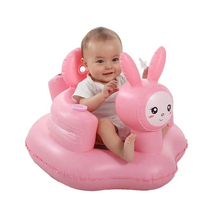 Inflável Baby Sofa Study Seat Pink Rabbit Music Dining Chair Bath Stool PVC brinquedos infláveis acessórios