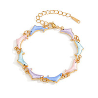 Bracelet Dauphin Goutte d'Huile Populaire, Bijou en Acier Inoxydable Haut de Gamme, Tendance Niche, Luxe Léger pour Femme