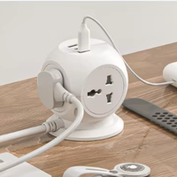 Logo personnalisé Extension universelle Multiprise Rubik's Cube Adaptateur Ignifuge 4 Prises CA 3M Câble USB US EU UK Prise de courant