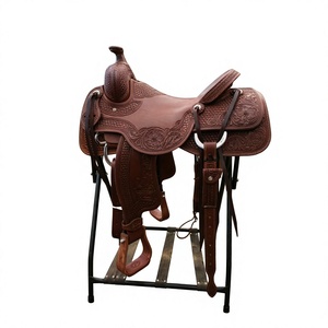 Achetez en ligne la selle de course pour chevaux BS International English Horse Racing Saddle Leather Sustainable Heavy Duty Seat Wood Tree NA80, dernière arrivée. - Product Image 1