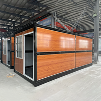 Mobile 20Ft Conteneur Bureau Pliable Famille Assembler Café Maison Porte En Verre Installation Rapide Structure dans Maison Préfabriquée