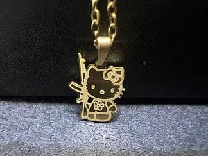 Collana Personalizzata Trendy in Acciaio Inox Placcato Oro/Argento 18k con Simpatici Personaggi Cartoon, Regalo Unisex per Donne - Product Image 3