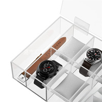 Boîte de rangement moderne en acrylique transparent sur mesure pour montres et bijoux, facile à assembler, pour hommes et femmes
