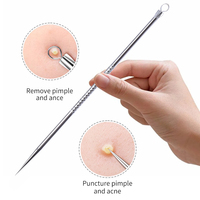 Kit d'outils d'extraction des points noirs et des boutons d'acné pour le visage, 2 pièces/ensemble