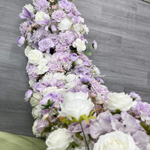 ديكور المصنع بالجملة عداء زهرة أرجواني وأبيض ديكور طاولة الزفاف الديكور - Product Image 4