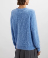 Pull en maille personnalisé FNJIA 2025, laine mohair martre, respirant, anti-rides, couleur unie, avec pompon, pour femme