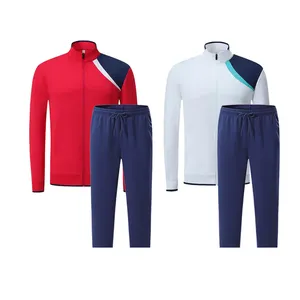 OEM 100% Cotton Full Zip Athletic Wear Men Custom Logo Jogging Suits Men Set Gym Training Wear Track Suit For Men