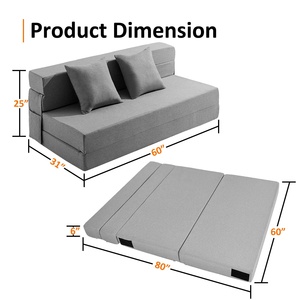 2 in 1 trasformatore salvaspazio sottovuoto memory foam singolo mobile pigro compressore pieghevole divano letto a letto con 3 cuscini - Product Image 6