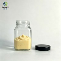 Pot de conservation en verre carré haut de 260 ml, pot transparent à large ouverture vissée pour aliments secs de garde-manger, emballage commercial et de détail