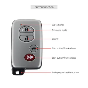푸시 버튼 스위치 원격 스타터 PKE 패시브 키리스 엔트리 스마트 충격 경고 자동차 경보 시스템