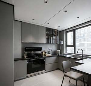 Armoires de cuisine carrées prêtes à assembler avec porte en verre contreplaqué, évier, charnières à fermeture douce, design moderne, fabriqué en Chine - Product Image 2