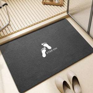 Tapis de bain rectangulaire gris foncé absorbant et antidérapant pour salle de bain, toilettes, entrée - Product Image 4