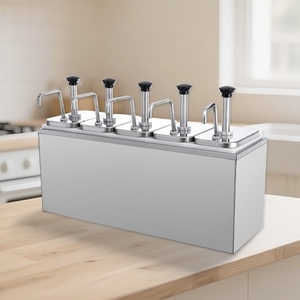 Distributeur de sauce en acier inoxydable 2L à 5 têtes, pompe à condiments commerciale 5 voies pour la restauration rapide - Product Image 1