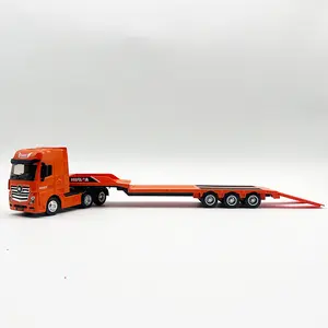 Huina 1730 Mô Hình Xe Tải 2023 Mới 1:50 Quy Mô Bán Hợp Kim Phẳng Trailer 12 Bánh Xe Kỹ Thuật Xe Diecast Xe Mô Hình Cho Trẻ Em