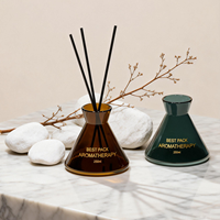 Grand flacon diffuseur conique 250 ml en verre vide pour diffuseur d'arômes, bâtonnets en fibres épaisses, ouverture facile, écologique et recyclable