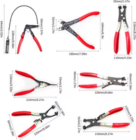 Kit d'outils de réparation de moteur automobile 9 pièces en acier au carbone SAE 1045, avec pinces à colliers de serrage flexibles et outils de démontage pour l'entretien