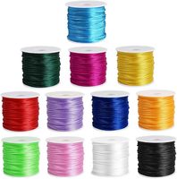 Cordón de Nylon Satinado Multicolor de 1.5m, 2mm, 80m, para Abalorios, Kumihimo, Macramé, Bolsos, Prendas y Manualidades de Calzado