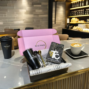 ATパック コーヒーショップ用品 ギフトボックス クリスマス カスタム FSC 波形メーラー 丈夫な段ボール配送箱 折りたたみ式フラットパック - Product Image 1