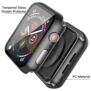 2020 फैशनेबल क्रिस्टल स्पष्ट अल्ट्रा पतली पूर्ण कवर एप्पल के लिए टेम्पर्ड ग्लास घड़ी श्रृंखला 6 मामले