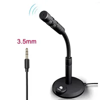 Mini microphone de studio omnidirectionnel 3,5 mm USB pour ordinateur de bureau, microphone filaire pour jeux, prise de parole, support de microphone, enregistrement de podcast sur PC et ordinateur portable