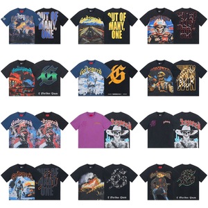 <span class=keywords><strong>T</strong></span>-Shirt Oversize a Maniche Corte con Stampa Vintage Effetto Lavato della <span class=keywords><strong>Band</strong></span> <span class=keywords><strong>Rock</strong></span> Godspeeded, Moda Estiva Casual Streetwear - Product Image 1