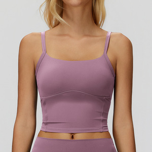 Cheveux fraisés Yoga gilet généreux <span class=keywords><strong>dos</strong></span> bretelles sport gilet en plein air course sport sous-vêtements femme Yoga gilet - Product Image 3