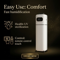 Humidificateur ultrasonique sur pied avec réservoir d'eau de 8 L, diffuseur d'arômes intelligent avec télécommande pour toute la maison et le bureau