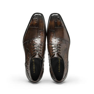 Nouvelles chaussures en cuir habillées pour hommes, chaussures pour hommes ajourées, chaussures en cuir décontractées tendance pour le travail - Product Image 5