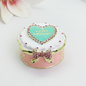 SHINNYGIFTS Hộp Thiếc Trang Sức Tráng Men Hộp Quà Tặng Trang Sức Kim Loại Hộp Quà Tặng Bánh Sinh Nhật Lạ Mắt - Product Image 4