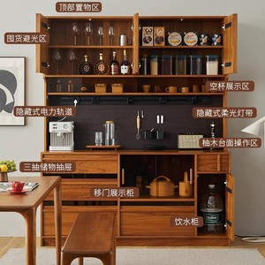 Cherry Wood <b>Sideboard</b> Living Room Cabinet Multifunction <b>Storage</b> Coffee Machine Unit - Product Image 4