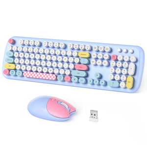 2025 di vendita calda 104 chiave retrò Business Office tastiera e Mouse Combo carino colorato silenzioso senza fili tastiera Set in magazzino - Product Image 3