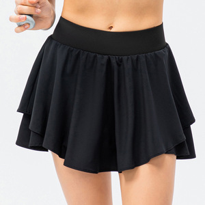 Jupe de sport décontractée pour femme, taille européenne OEM, légère, 3 couches, ourlet irrégulier, short intégré, poche, tennis - Product Image 6