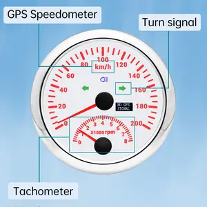 Own Logo 85mm Universal Auto Meter Speedometer And Tachometer 2 In 1 Gauge For Car