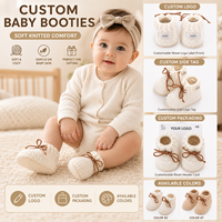 Chaussons tricotés personnalisés pour bébés garçons, automne-hiver, doux et chauds, chaussettes pour nouveau-nés, chaussons en coton tricoté Bobocrafts 0-12 mois