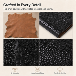 Étui de luxe en cuir véritable gaufré crocodile avec porte-cartes et fermeture magnétique pour <span class=keywords><strong>iPhone</strong></span> 18 <span class=keywords><strong>Pro</strong></span> <span class=keywords><strong>Max</strong></span> 17 16 15 14 13 <span class=keywords><strong>12</strong></span> - Product Image 3