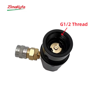 HPA Mini Air CO2 Regulator with Coil Hose and US Foster Plug for G1/2-14 Bottle 300PSI Pressure <b>Gauge</b> Adjustable 40-200PSI - Product Image 2