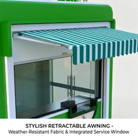Kiosque alimentaire rectangulaire en acier préfabriqué modulaire personnalisé, design moderne respirant, pour café et petit-déjeuner