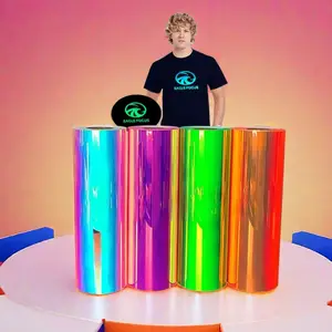 Angelacrox Vinyl Leverancier Easyweed Ijzer Op Tshirt Vinil Textiel Gloeiende Lichtgevende Holografische Rollen Gloeien In Het Donkere Htv Vinyl