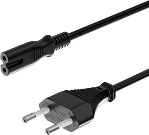 유럽식 전원 코드, 18 AWG 전원 케이블이 있는 교체용 전원 코드, 1.5M 유럽식 플러그 전원 코드, 검정색 - Product Image 1