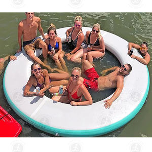 <span class=keywords><strong>Hamaca</strong></span> Flotante Portátil Personalizada para Piscina, <span class=keywords><strong>Hamaca</strong></span> Inflable con Centro de Malla y Portavasos para Recreación - Product Image 4