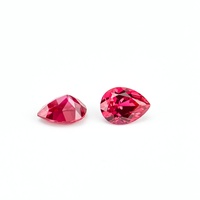 Rubis de laboratoire en vrac de couleur rouge magnifique, taille poire, clarté VVS1-VVS2, avec jeu de couleurs/effet de feu, évaluation tierce, 0,5-5 carats, vente en gros