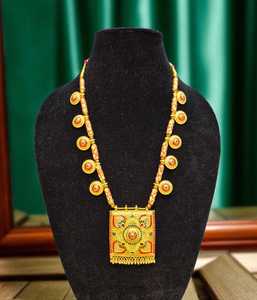 Ensemble de collier en cuivre avec pierre AD Real Creation Bijoux en plaqué or 18 carats pour cadeau - Product Image 2