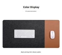 Tapis de bureau exécutif haut de gamme en cuir et feutre, tapis de souris et de clavier extra large réversible double face, tapis de bureau antidérapant OEM