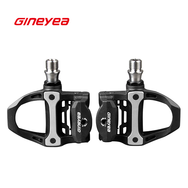 Ultra-Light 9/16 Inch GINEYEA Self-locking Carbon Ti Professional Road Bike Pedal with Bearing Device for Road Bicycles