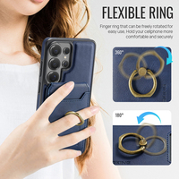 Étui portefeuille magnétique détachable en PU pour Samsung S26 Ultra/S26 Plus/S26/FE, blocage RFID, support rotatif à 360°, charge sans fil