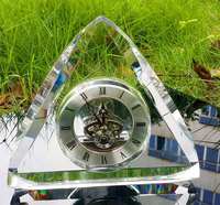 Horloge créative, souvenirs pour invités et amis, horloges de bureau, horloge de calendrier, triangle en cristal, cadeaux, horloges de bureau en cristal