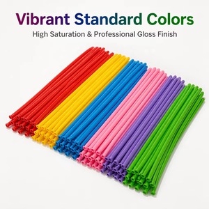 Lot de 100 ballons de modélisation en latex mat 260, épais, pastel, pour torsion d'animaux et de fleurs, fournitures de fête DIY, vente en gros - Product Image 3